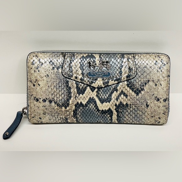 COACH EXOTIC SNAKESKIN ACCORDION LARGE WALLET - Picture 1 of 9